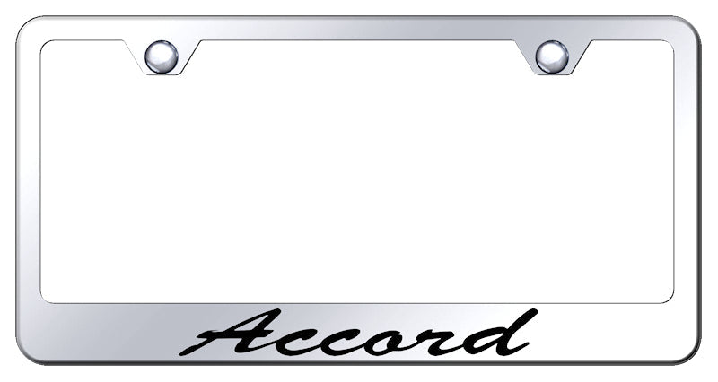 Accord Script Stainless Steel Frame - Laser Etched Mirrored