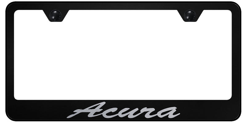 Acura Script Stainless Steel Frame - Laser Etched Black