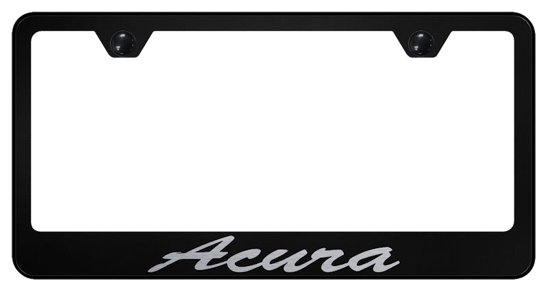 Acura Script Stainless Steel Frame - Laser Etched Black