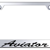 Aviator Script Stainless Steel Frame - Laser Etched Mirrored