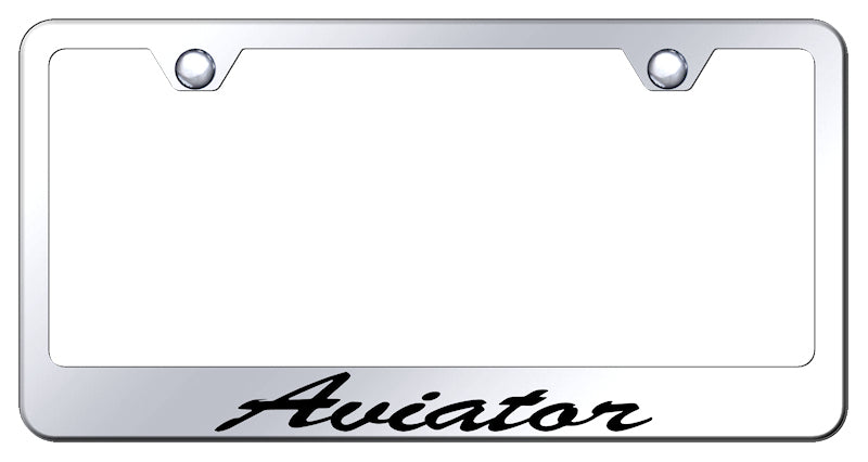 Aviator Script Stainless Steel Frame - Laser Etched Mirrored