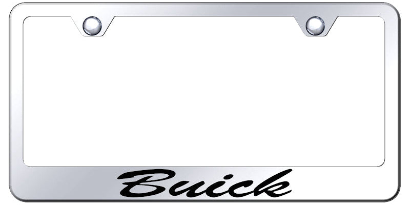 Buick Script Stainless Steel Frame - Laser Etched Mirrored