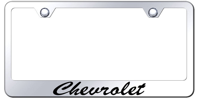 Chevrolet Script Stainless Steel Frame - Etched Mirrored