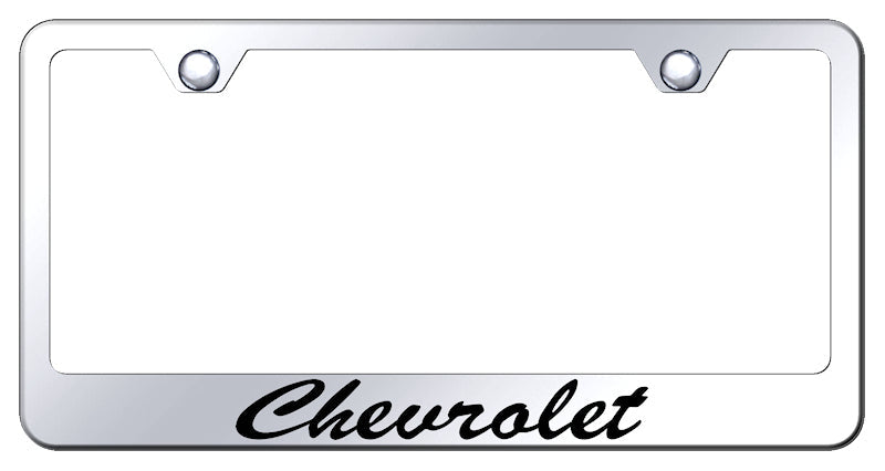 Chevrolet Script Stainless Steel Frame - Etched Mirrored