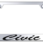 Civic Script Stainless Steel Frame - Laser Etched Mirrored