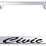 Civic Script Stainless Steel Frame - Laser Etched Mirrored