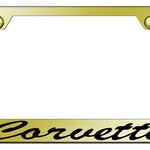 Corvette Script Stainless Steel Frame - Laser Etched Gold