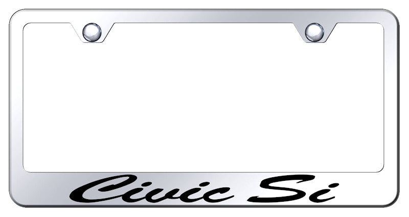 Civic SI Script Stainless Steel Frame - Etched Mirrored