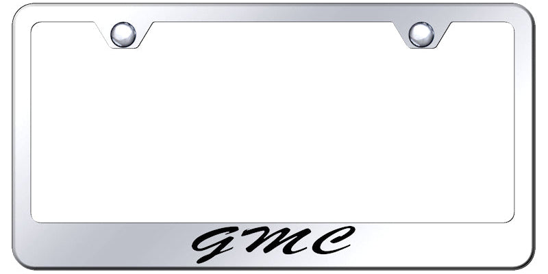 GMC Script Stainless Steel Frame - Laser Etched Mirrored