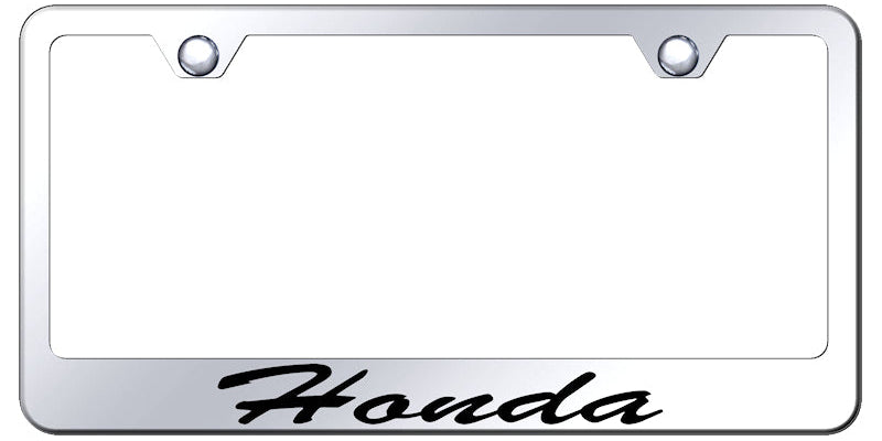 Honda Script Stainless Steel Frame - Laser Etched Mirrored