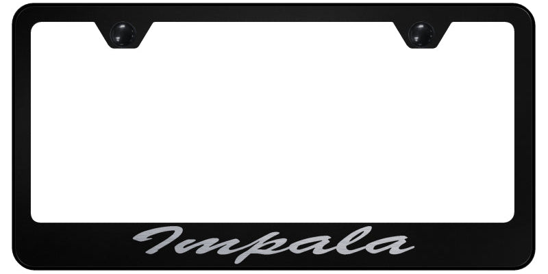 Impala Script Stainless Steel Frame - Laser Etched Black