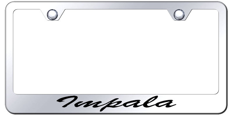 Impala Script Stainless Steel Frame - Laser Etched Mirrored