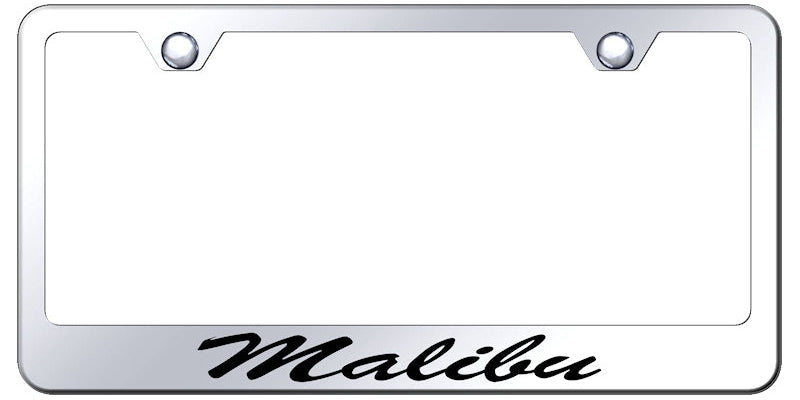 Malibu Script Stainless Steel Frame - Laser Etched Mirrored