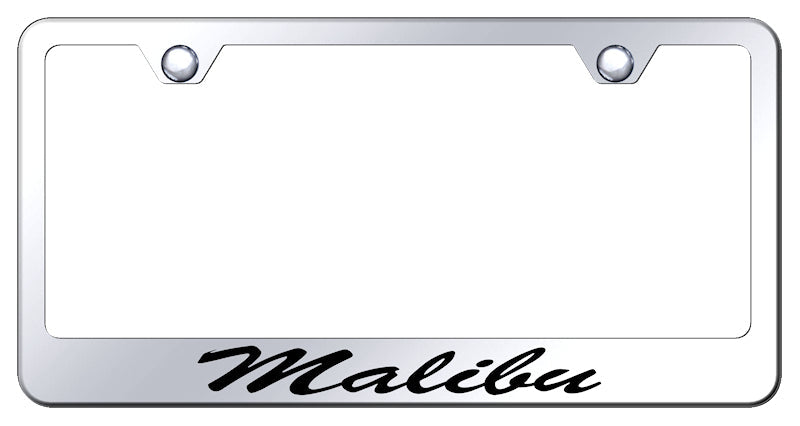 Malibu Script Stainless Steel Frame - Laser Etched Mirrored