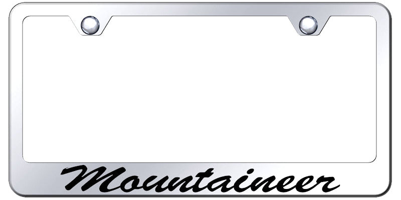 Mountaineer Script Stainless Steel Frame - Etched Mirrored