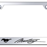 Mustang Script Stainless Steel Frame - Laser Etched Mirrored