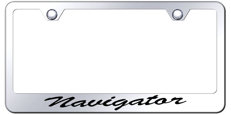 Navigator Script Stainless Steel Frame - Etched Mirrored