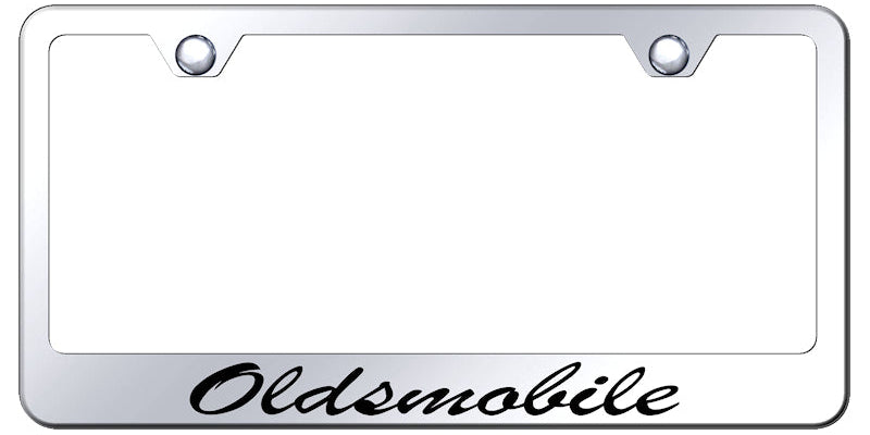 Oldsmobile Script Stainless Steel Frame - Etched Mirrored