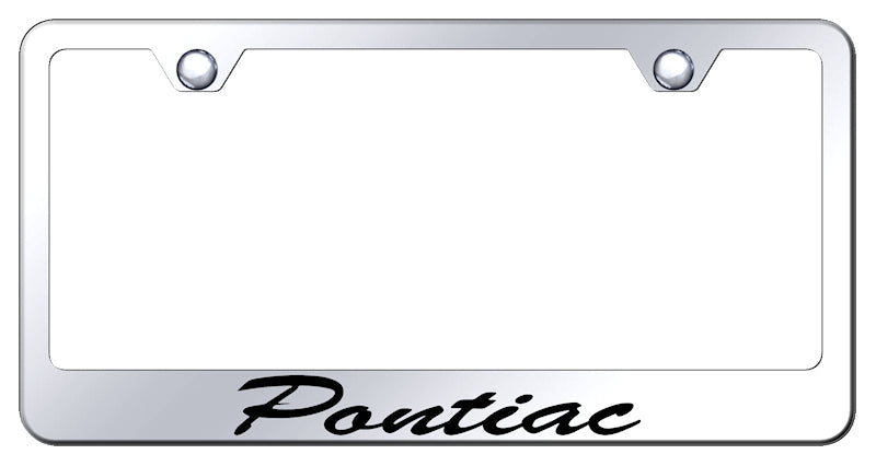 Pontiac Script Stainless Steel Frame - Laser Etched Mirrored