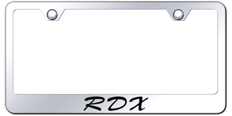 RDX Script Stainless Steel Frame - Laser Etched Mirrored