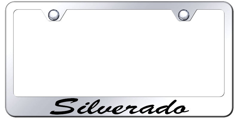 Silverado Script Stainless Steel Frame - Etched Mirrored