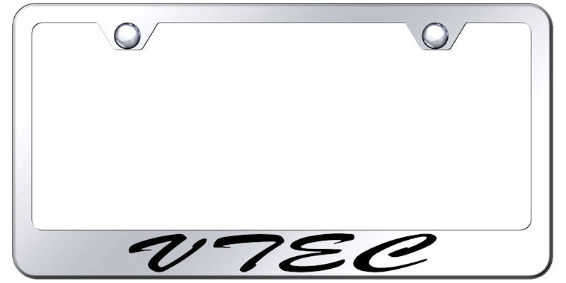 VTEC Script Stainless Steel Frame - Laser Etched Mirrored