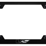 Cadillac V Logo Steel Wide Body Frame - Laser Etched Black