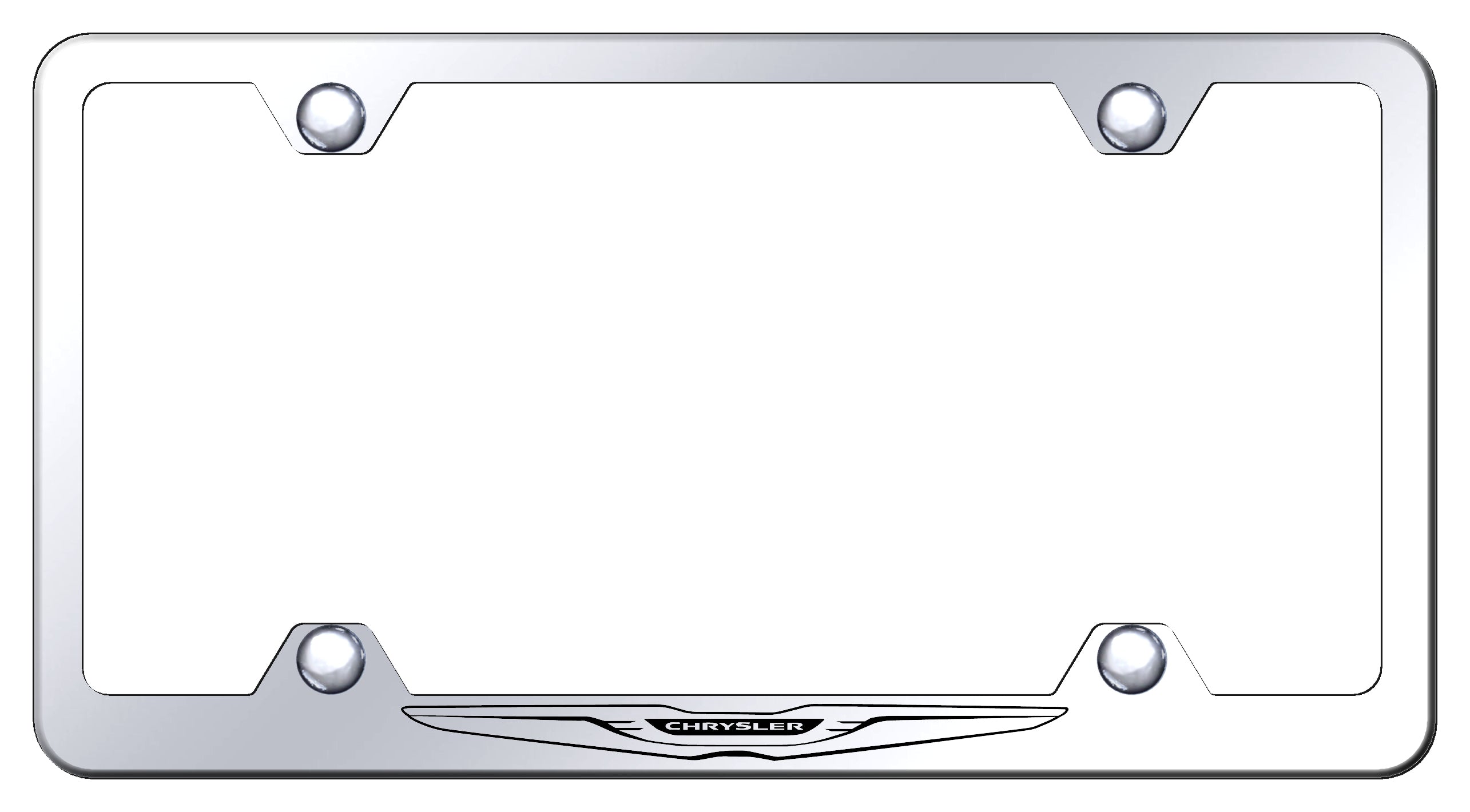Chrysler (Logo Only) Steel Wide Body Frame - Etched Mirrored