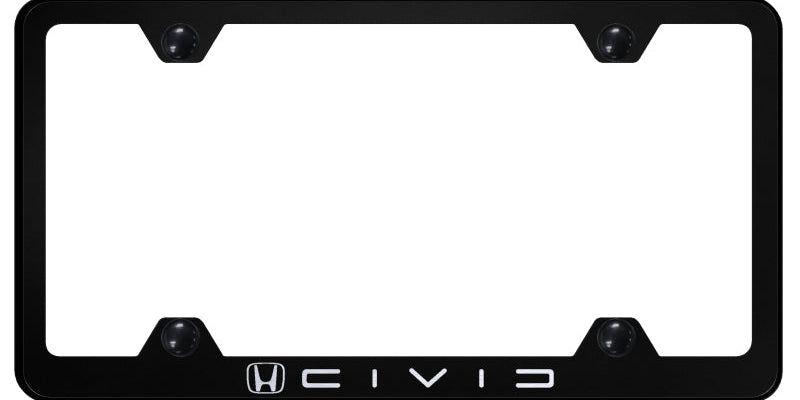 Civic (Reverse C) Steel Wide Body Frame - Laser Etched Black