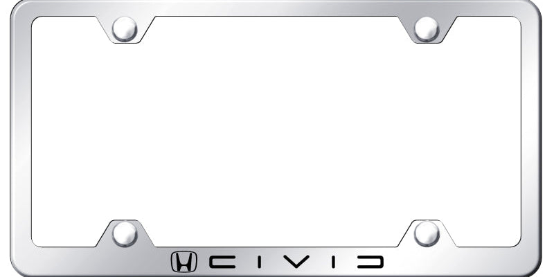 Civic (Reverse C) Steel Wide Body Frame - Etched Mirrored