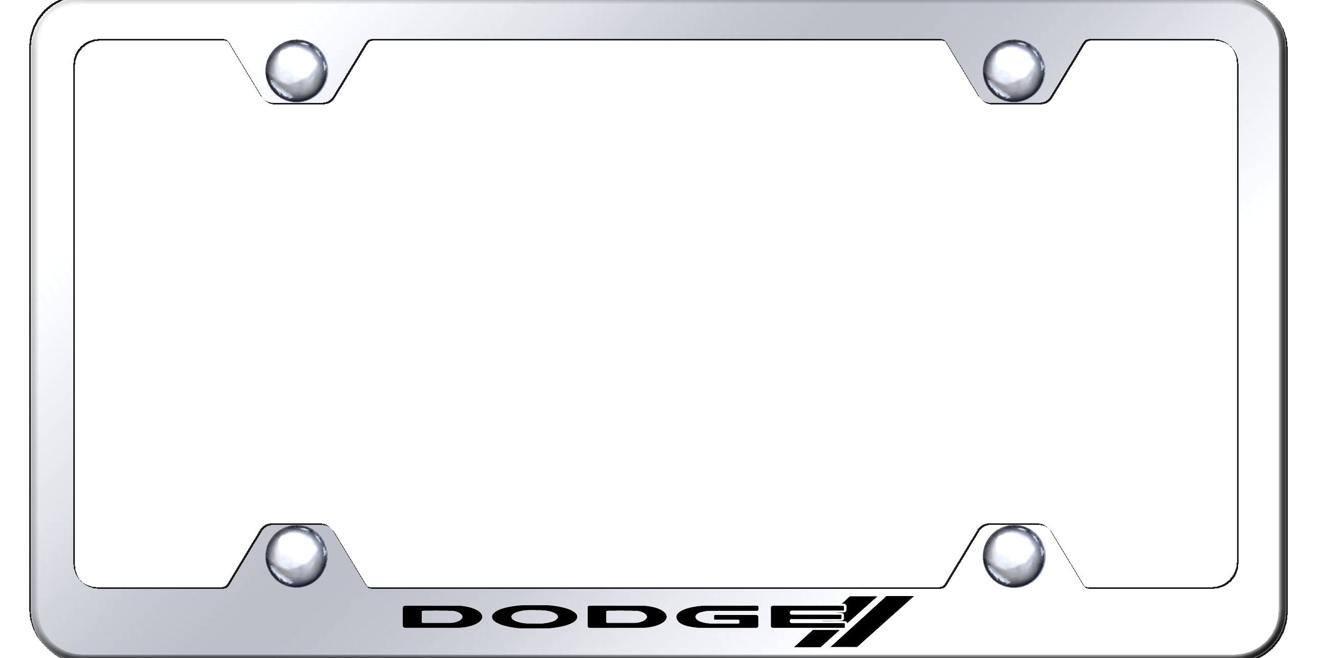 Dodge Stripe Steel Wide Body Frame - Laser Etched Mirrored