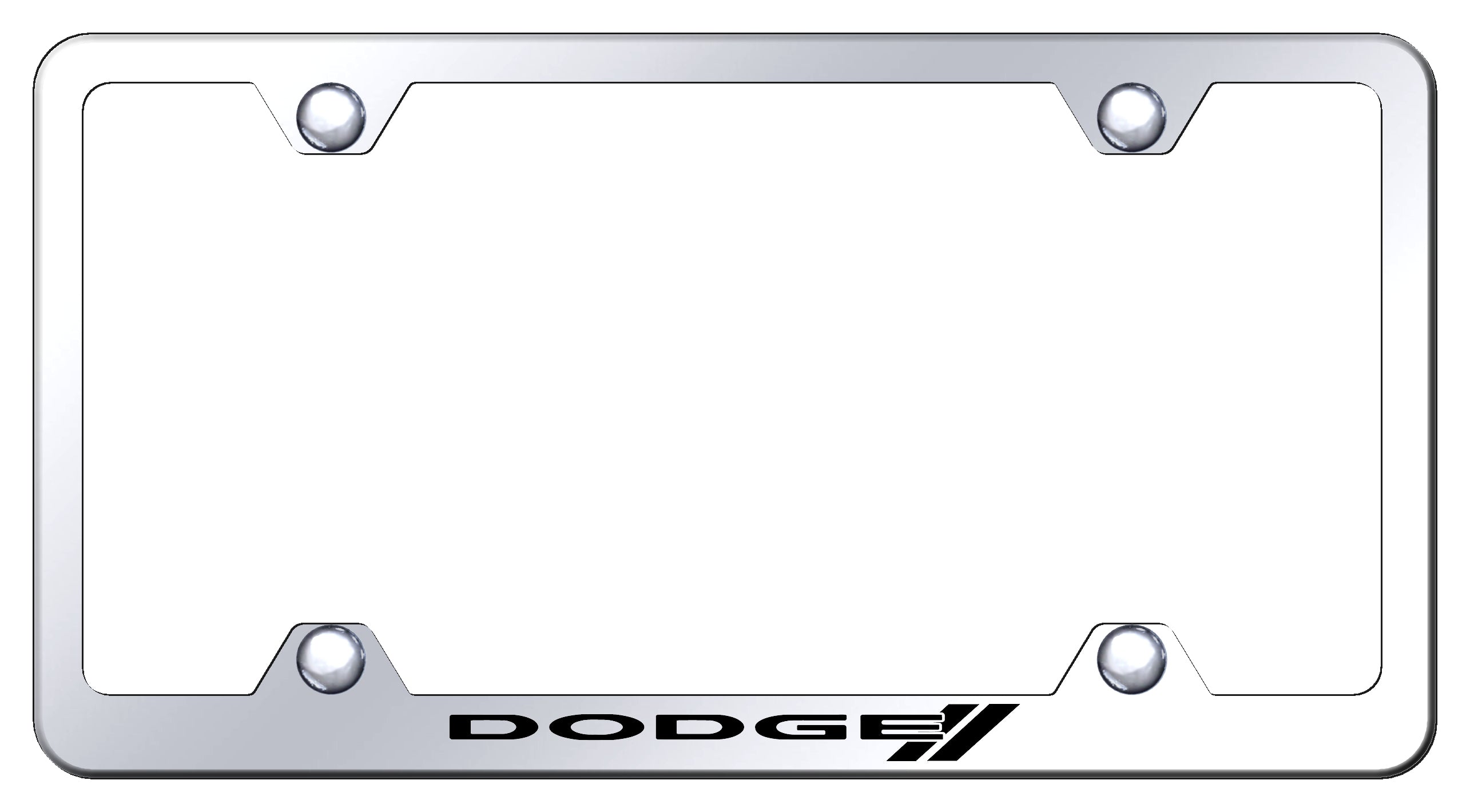 Dodge Stripe Steel Wide Body Frame - Laser Etched Mirrored