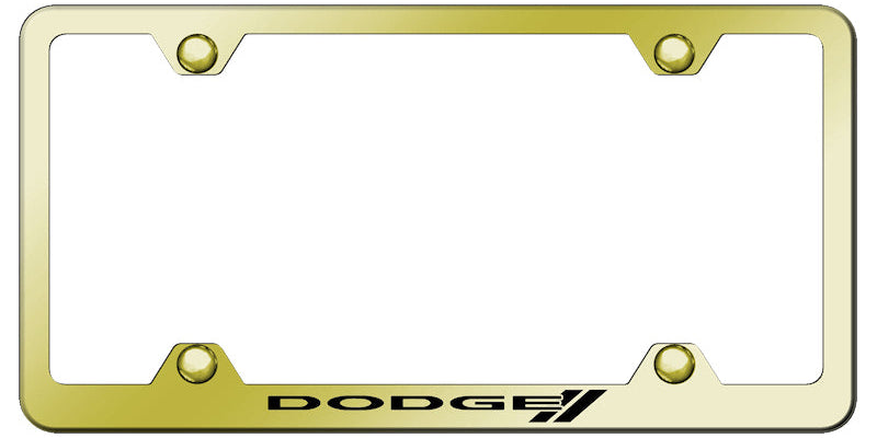 Dodge Stripe Steel Wide Body Frame - Laser Etched Gold