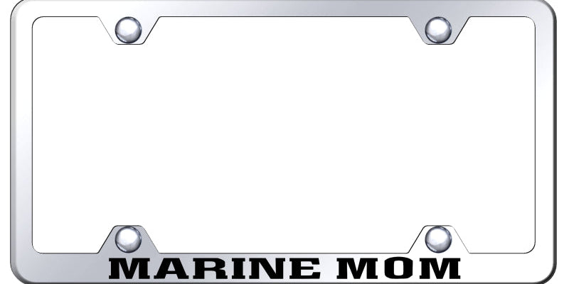 Marine Mom Steel Wide Body Frame - Laser Etched Mirrored