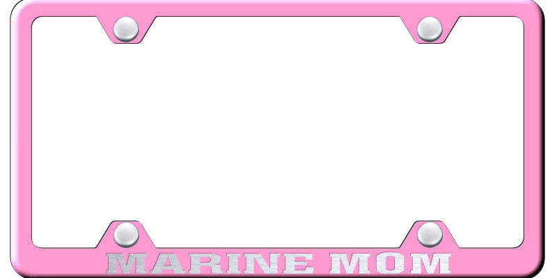 Marine Mom Steel Wide Body Frame - Laser Etched Pink