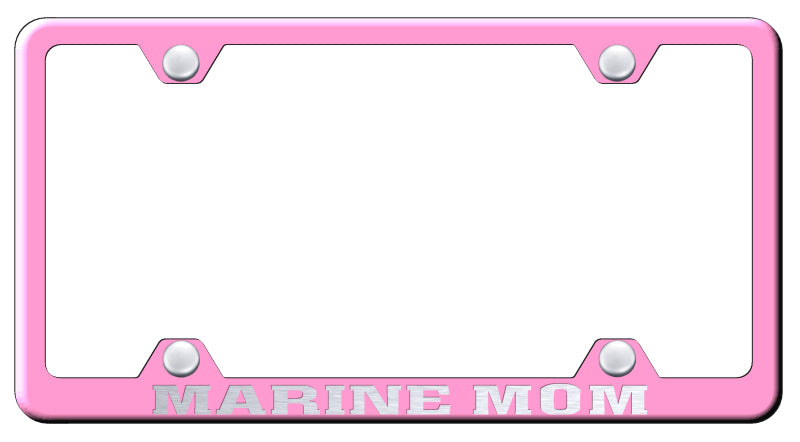 Marine Mom Steel Wide Body Frame - Laser Etched Pink