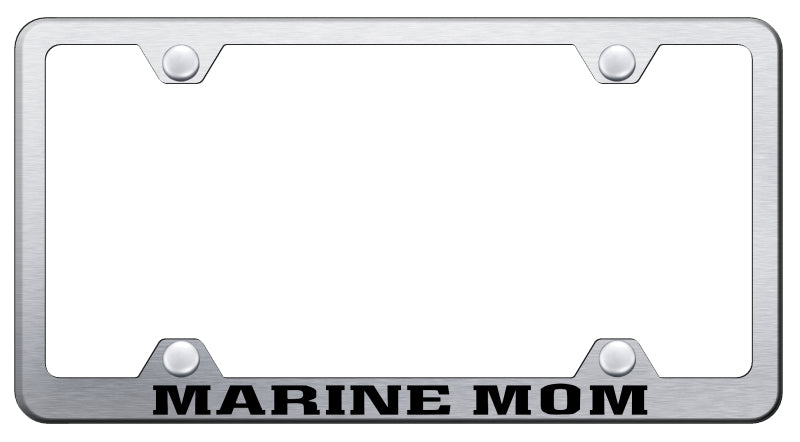 Marine Mom Steel Wide Body Frame - Laser Etched Brushed