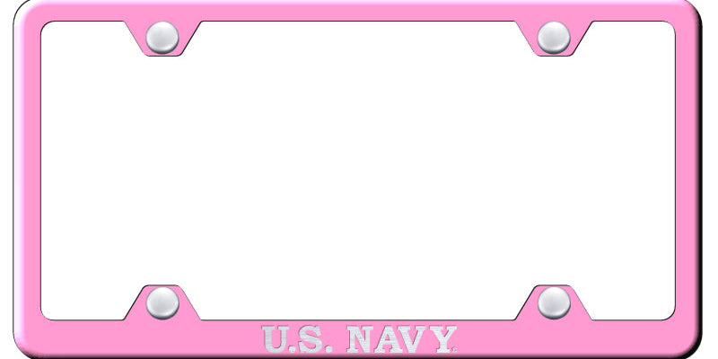 U.S. Navy Steel Wide Body Frame - Laser Etched Pink