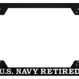 U.S. Navy Retired Steel Wide Body Frame - Laser Etched Black