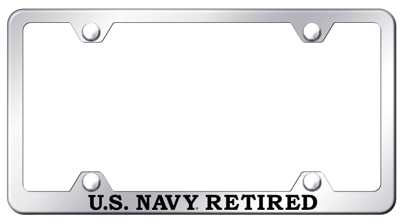 U.S. Navy Retired Steel Wide Body Frame - Etched Mirrored