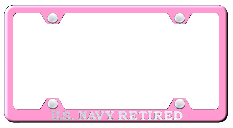 U.S. Navy Retired Steel Wide Body Frame - Laser Etched Pink