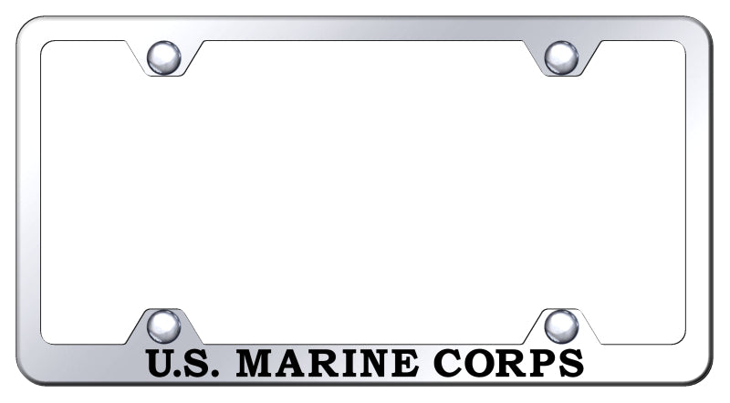 U.S.M.C. Name Steel Wide Body Frame - Laser Etched Mirrored