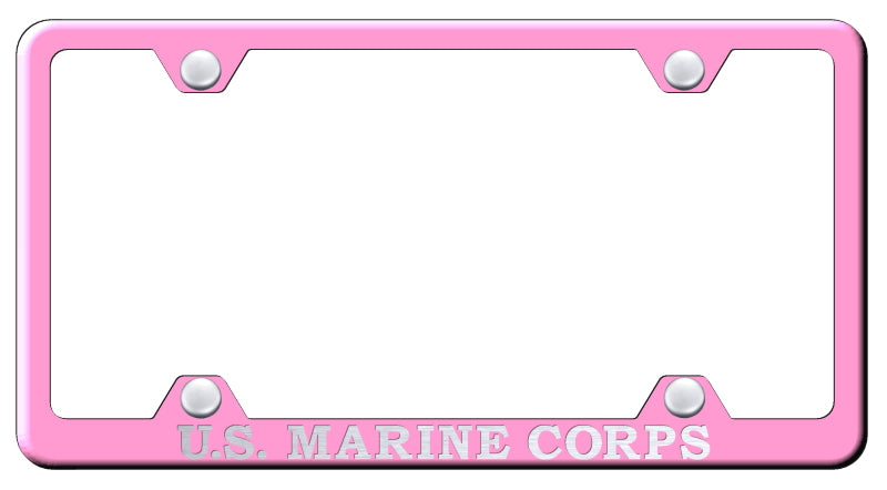U.S.M.C. Name Steel Wide Body Frame - Laser Etched Pink