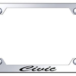 Civic Script Steel Wide Body Frame - Laser Etched Mirrored