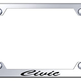 Civic Script Steel Wide Body Frame - Laser Etched Mirrored