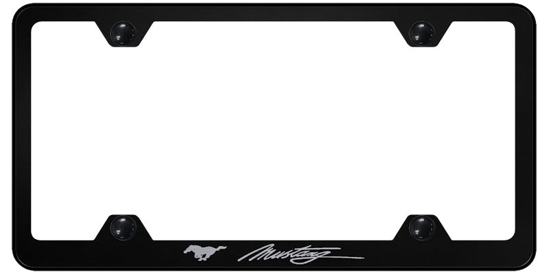 Mustang Script Steel Wide Body Frame - Laser Etched Black