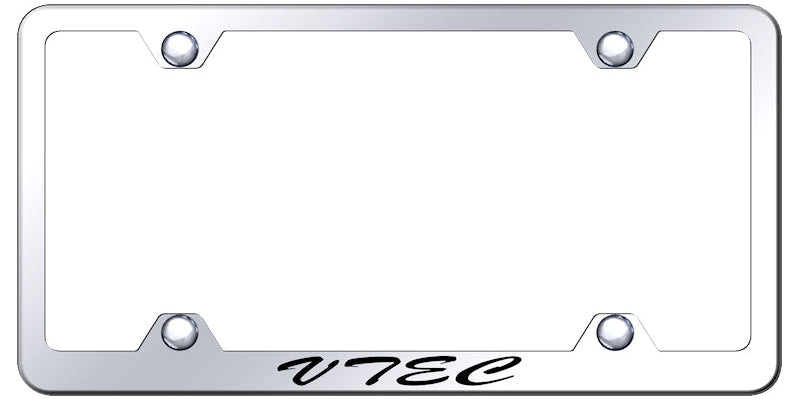 VTEC Script Steel Wide Body Frame - Laser Etched Mirrored