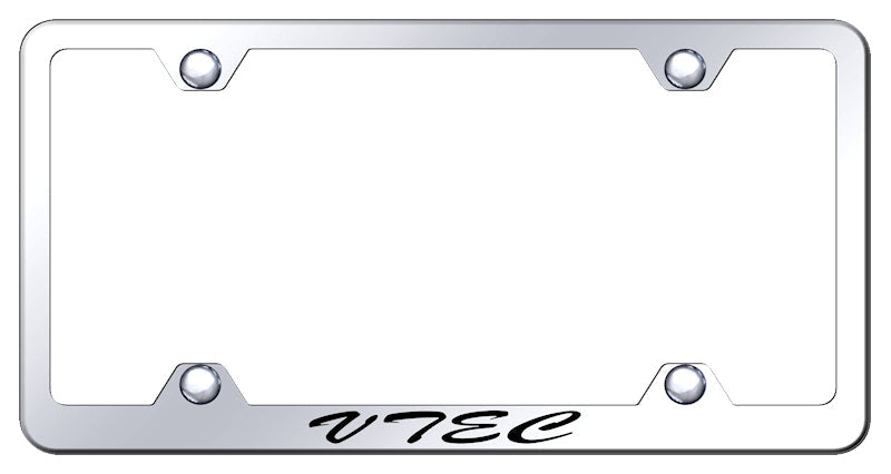 VTEC Script Steel Wide Body Frame - Laser Etched Mirrored