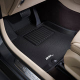 All-Weather Custom-Fit Floor Mats for Chevrolet/ GMC Colorado/ Canyon Crew Cab 2015-2022 with Non-Slip Backing - Black - 1st Row