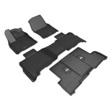 All-Weather Custom-Fit Floor Mats for Toyota Sequoia 2023-2025 with Non-Slip Backing - Black - 1st Row 2nd Row 3rd Row